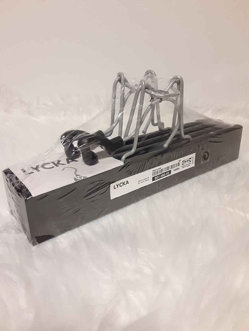 Discontinued IKEA LYCKA Clip Pants Skirt Clothes Hanger Set in Black 2 Pk NEW